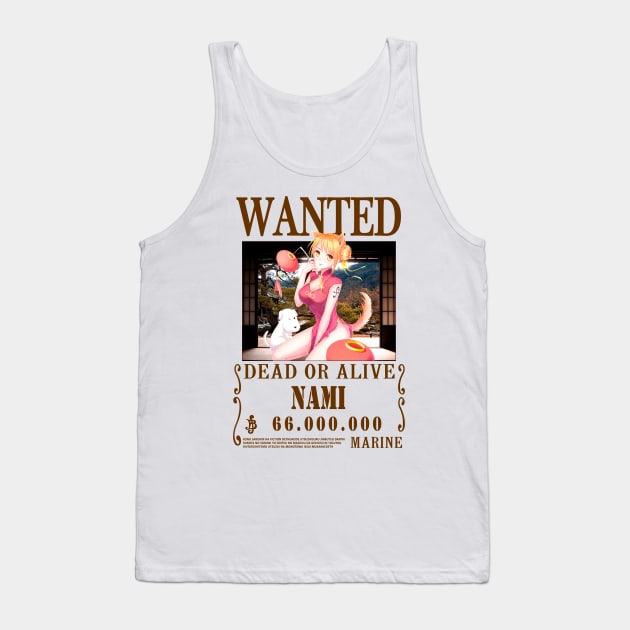 Nami One Piece Fashion Wanted Tank Top by Teedream